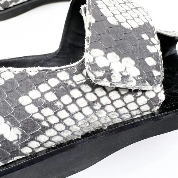 Vince Salina Snakeskin Minimalist Flat Sandals, Size 6M