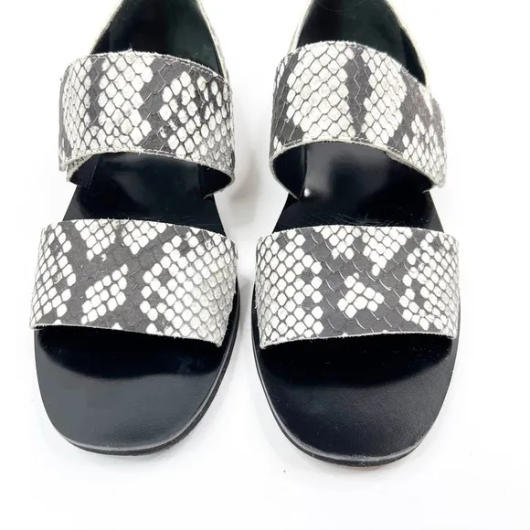Vince Salina Snakeskin Minimalist Flat Sandals, Size 6M