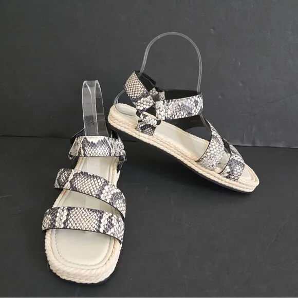 Vince Snakeprint Leather espadrille sandals size 7