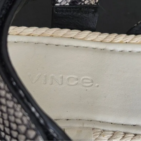 Vince Snakeprint Leather espadrille sandals size 7