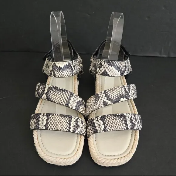 Vince Snakeprint Leather espadrille sandals size 7