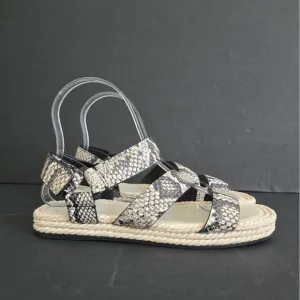 Vince Snakeprint Leather espadrille sandals size 7