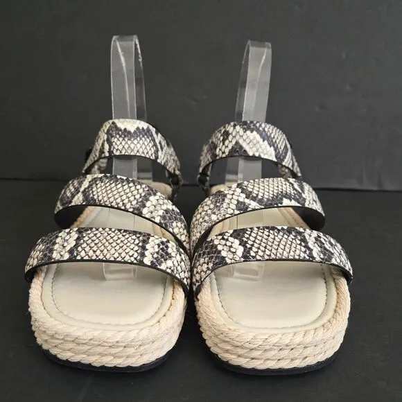 Vince Snakeprint Leather espadrille sandals size 7