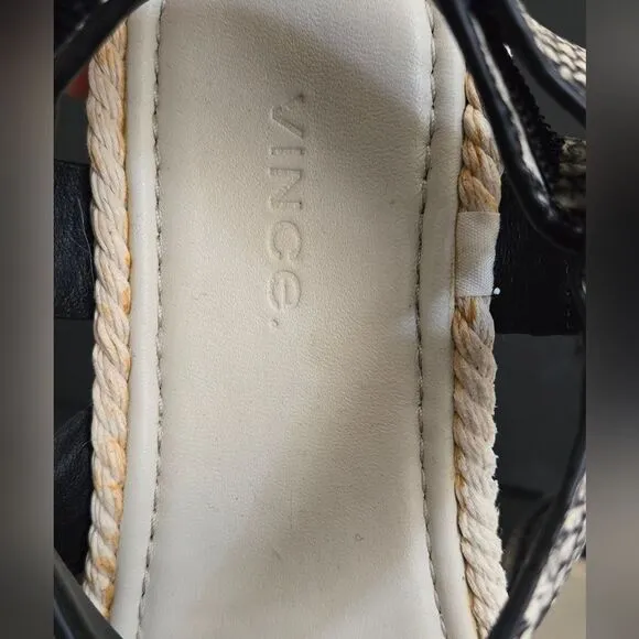 Vince Snakeprint Leather espadrille sandals size 7