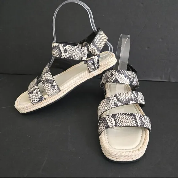 Vince Snakeprint Leather espadrille sandals size 7