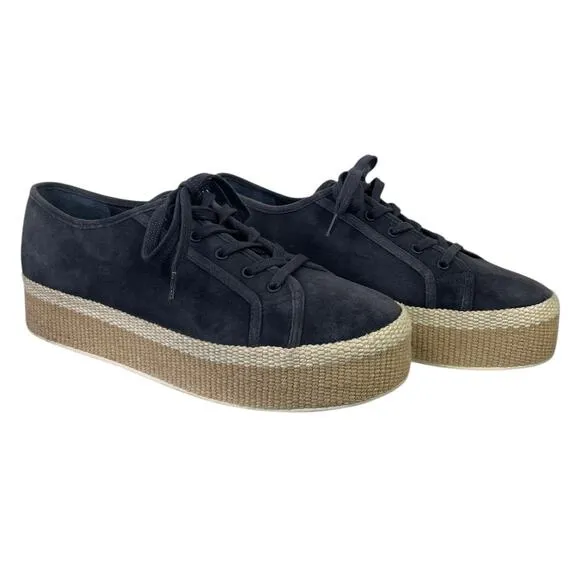 Vince Windell Low-top Platform Sneakers Blue Suede Size 6.5 Casual Chunky Trendy