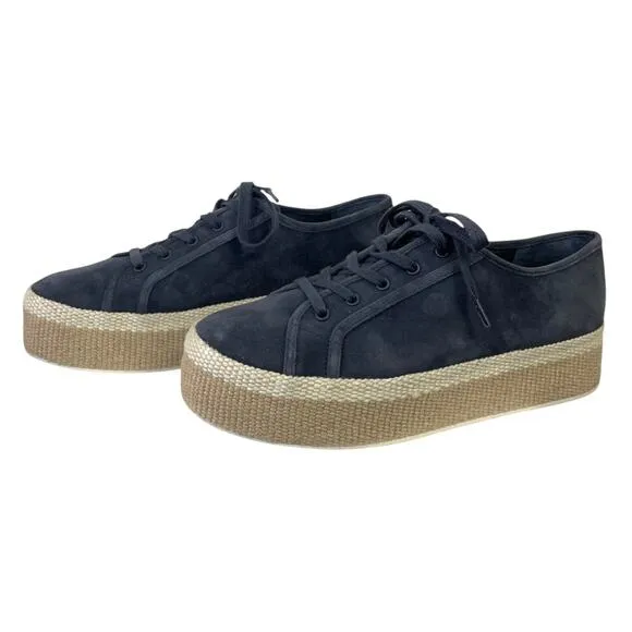 Vince Windell Low-top Platform Sneakers Blue Suede Size 6.5 Casual Chunky Trendy