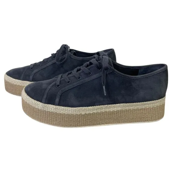 Vince Windell Low-top Platform Sneakers Blue Suede Size 6.5 Casual Chunky Trendy