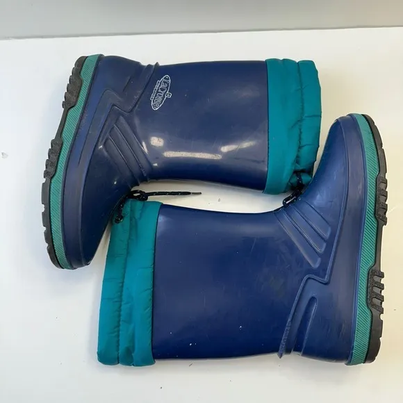 Vintage LaCrosse Winter Snow Boots Insulated Waterproof Blue Teal Kids Size 5‎