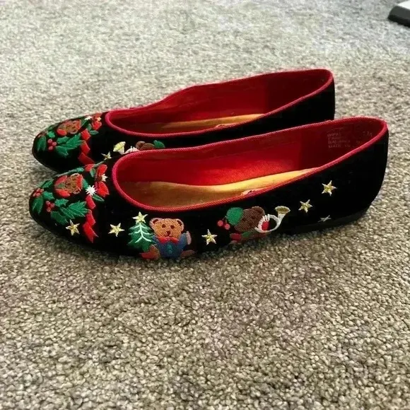 Vintage Mootsies Tootsies Holiday Ballet Flats Size 7.5M