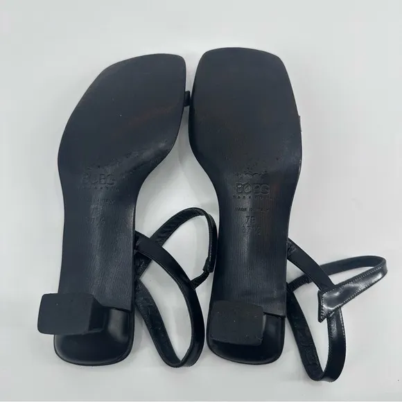 Vintage Y2K BCBG Italy Black Strappy Kitten Heel Sandals Size 7