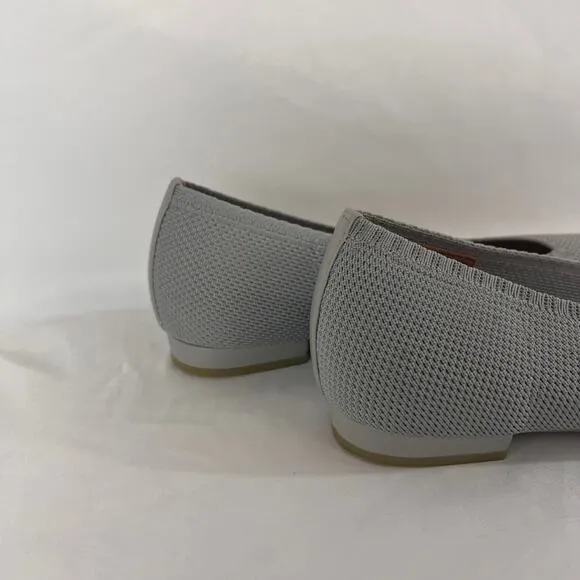 Vionic Dahila Women's Ballet Flats Size 10 Pointed Toe Skimmer Shoes Light Grey