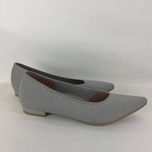 Vionic Dahila Women's Ballet Flats Size 10 Pointed Toe Skimmer Shoes Light Grey