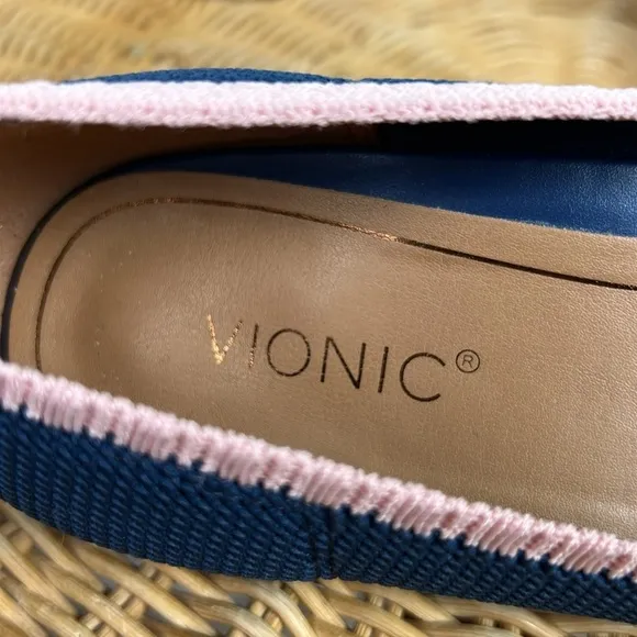 Vionic Dahlia Ballet Skimmer Flats Woven Pointed Toe 6.5