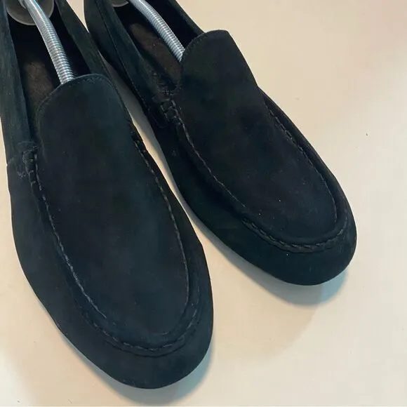 Vionic Tompkin loafer slipon Moccasin Ortho Arch Support black leather suede 13