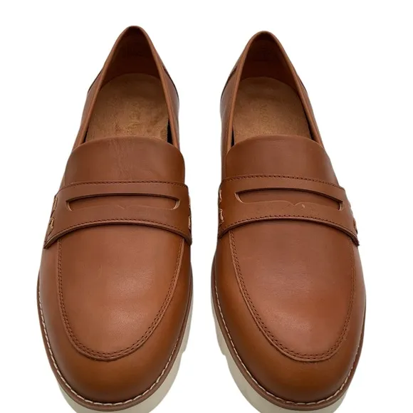 VionicCheryl II Leather Lug Sole Penny Loafers Brown size 10