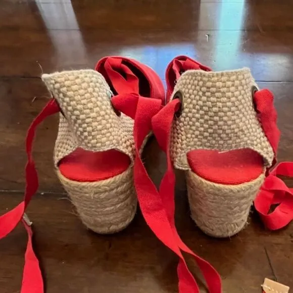 Viscata Women's Tie Up Espadrilles Orange Size 39 - Like NEW! US size 8