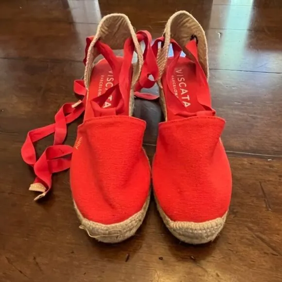 Viscata Women's Tie Up Espadrilles Orange Size 39 - Like NEW! US size 8