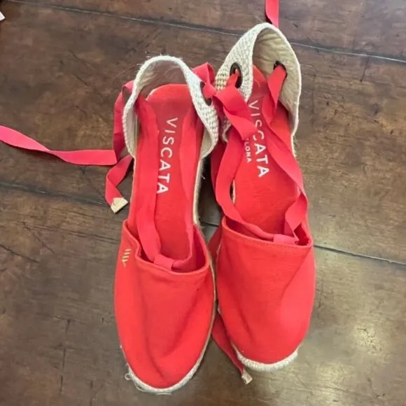 Viscata Women's Tie Up Espadrilles Orange Size 39 - Like NEW! US size 8