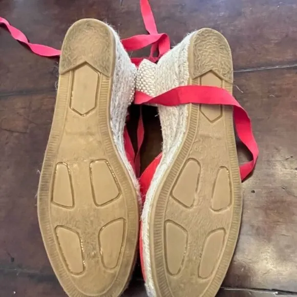 Viscata Women's Tie Up Espadrilles Orange Size 39 - Like NEW! US size 8