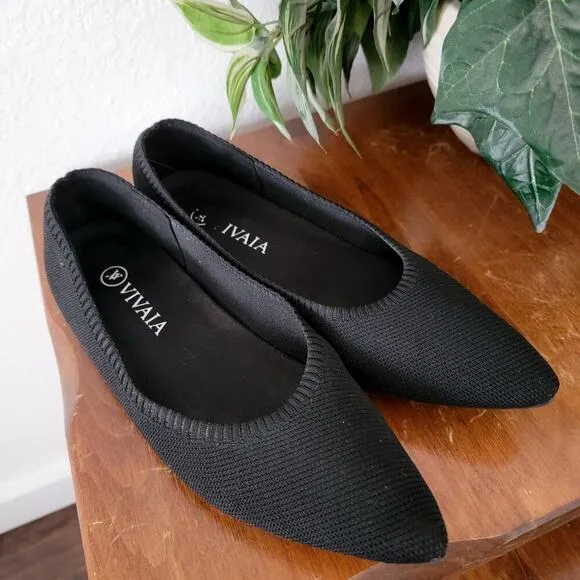 Vivaia Aria Slip on Pointed-Toe Flats Arch Support Washable Ballet Shoe Size 9.5