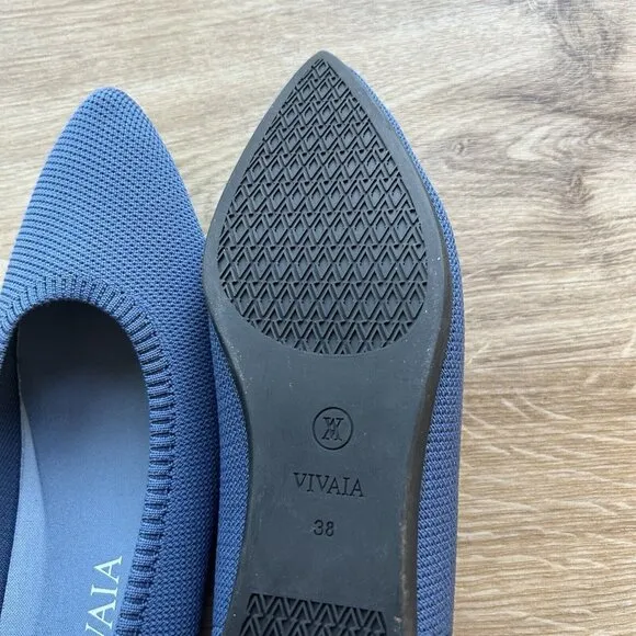 Vivaia Women’s Aria Walker Lightweight Pointed-Ballet Flats Vintage Blue Size 8