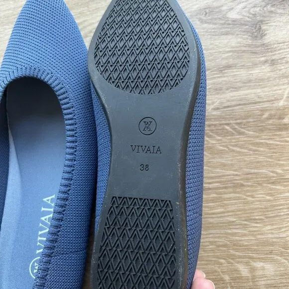 Vivaia Women’s Aria Walker Lightweight Pointed-Ballet Flats Vintage Blue Size 8