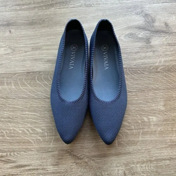 Vivaia Women’s Aria Walker Lightweight Pointed-Ballet Flats Vintage Blue Size 8