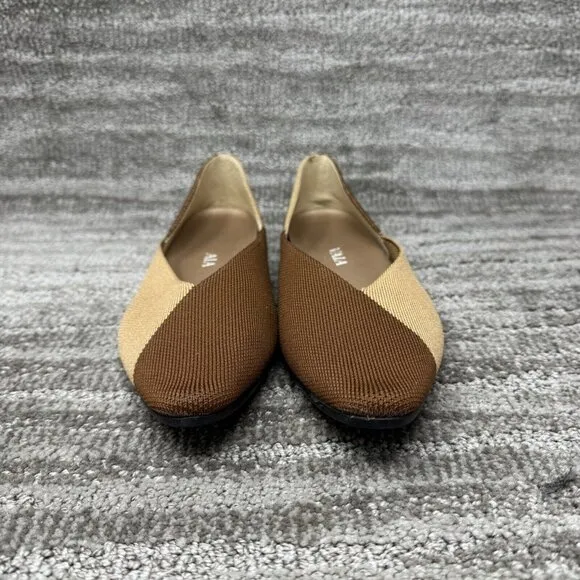 Vivaia Women's Valencia 2.0 V-Cut Pointed Toe Wheat Washable Flats Size 10 US