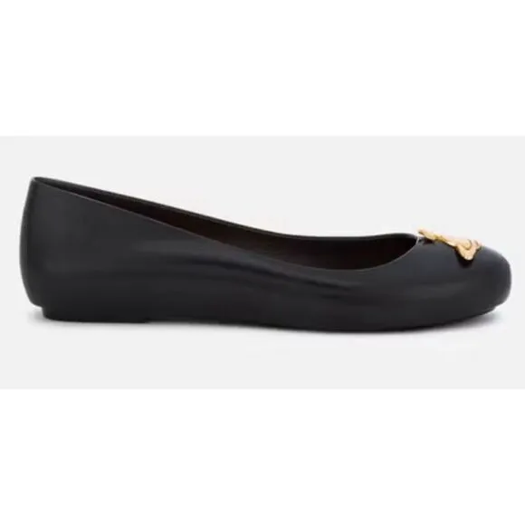Vivienne Westwood for Melissa  Space Love Ballet Flats - Black/Gold  Size 7