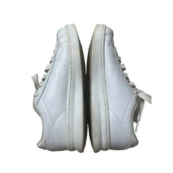 Vtg Skechers White Sneakers 10 Leather Silver Logo Y2k 1990s Shoes WSL Lace up