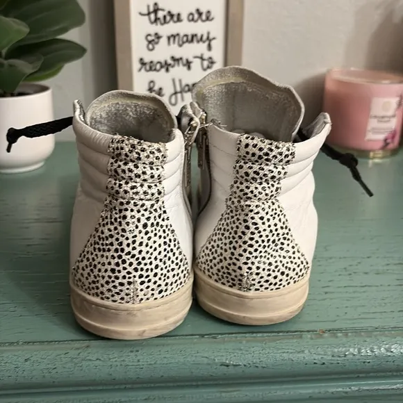 White High-Top P 448 Sneakers with Black Laces SZ 40 EUR box 160