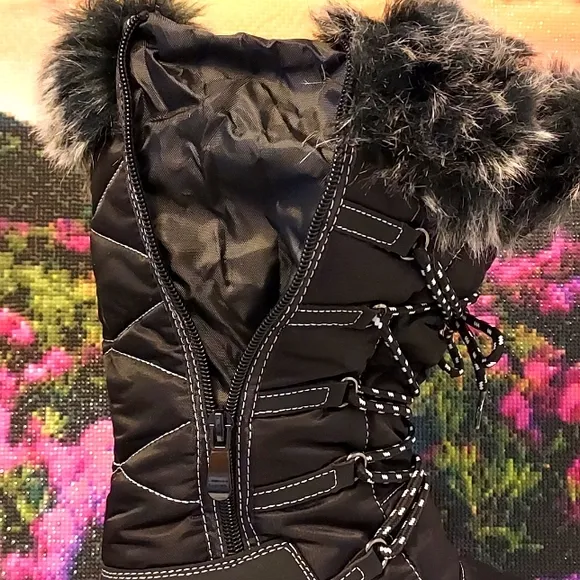 Womens Dream Pairs Winter Waterproof Faux Fur Mid-Calf Hiking Boots