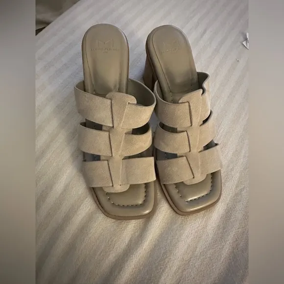 Women's Gray Strappy Heeled Sandals Marc Fisher
