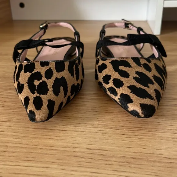 Womens Kate Spade Maritza Pointed Toe Calf Hair Slingback Flats Size 6.5