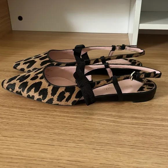 Womens Kate Spade Maritza Pointed Toe Calf Hair Slingback Flats Size 6.5