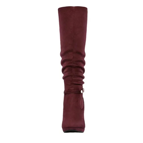 Women's Knee High Platform Heel Boots