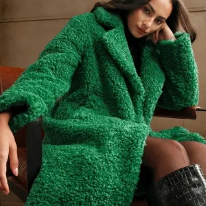 Women's Long Classic Versatile Teddy Fur Coat Fluffy Jacket, Winter