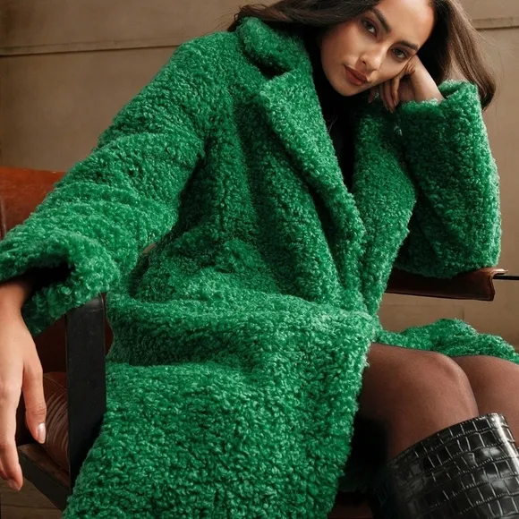 Women's Long Classic Versatile Teddy Fur Coat Fluffy Jacket, Winter
