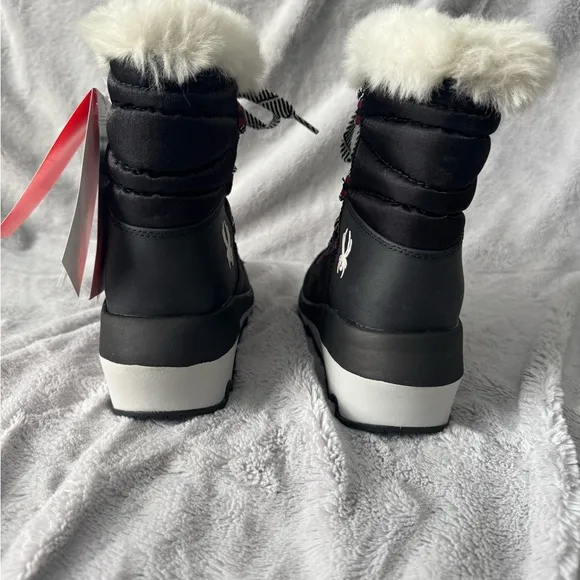 Women's Spyder Camden Black and White Insulated Winter Boots Size 7.5