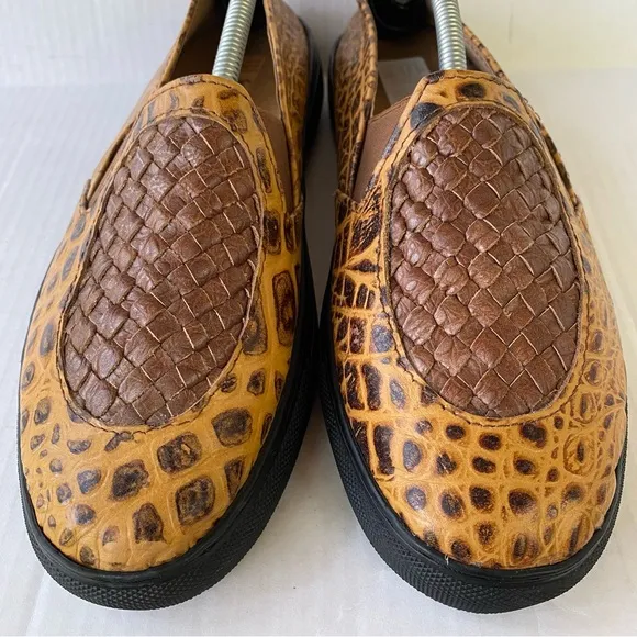 Woven Leather Loafer Slip On Shoes Made In Ghana
