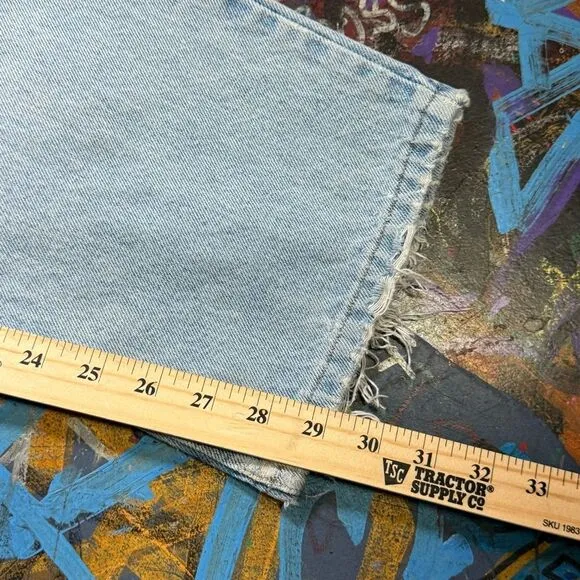 Y2K BCC Blues Distressed Light Wash Jeans - Men’s 36x30 - Camo-Lined Rips