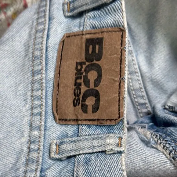 Y2K BCC Blues Distressed Light Wash Jeans - Men’s 36x30 - Camo-Lined Rips