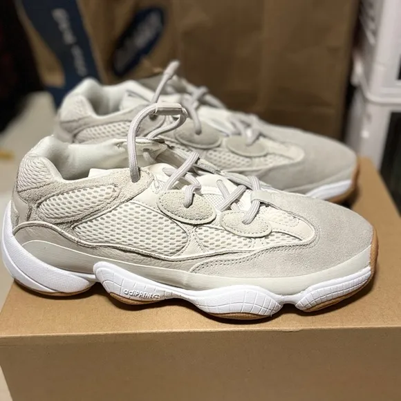 Yeezy Cream and Tan Sneakers with Chunky Design