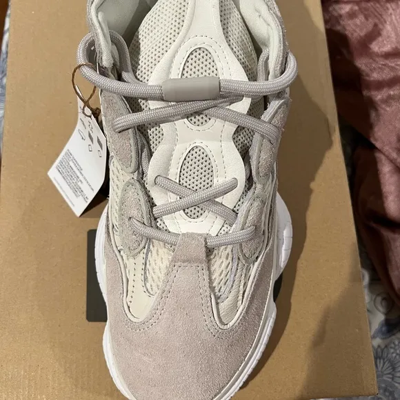 Yeezy Cream and White Sneakers with Chunky Silhouette