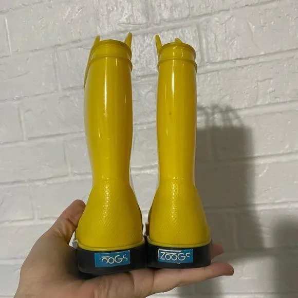 Yellow Rubber Toddler Rain Boots Zoogs