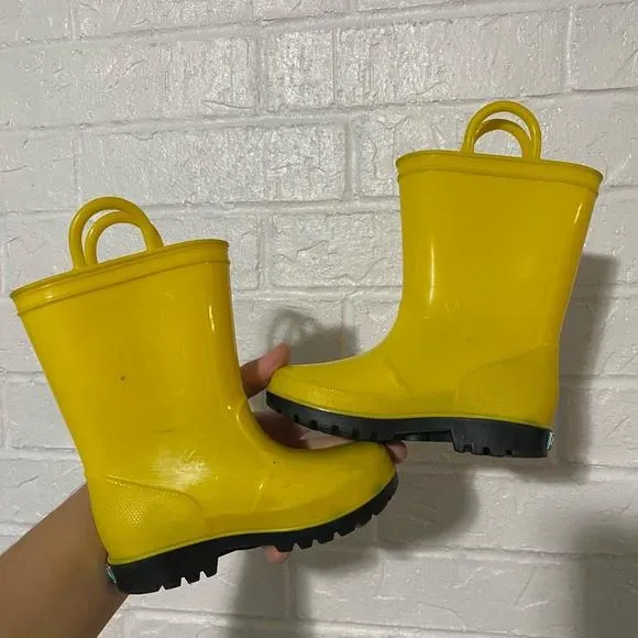 Yellow Rubber Toddler Rain Boots Zoogs
