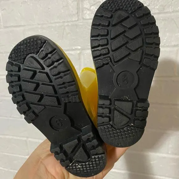 Yellow Rubber Toddler Rain Boots Zoogs