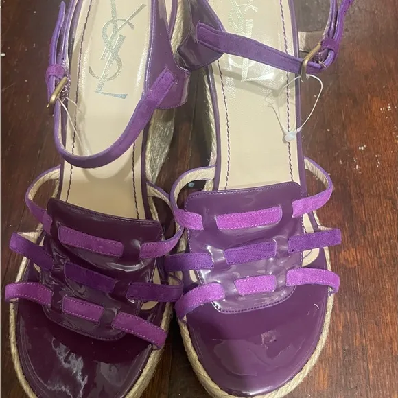 Yves Saint Laurent purple espadrilles size 40 NWOT
