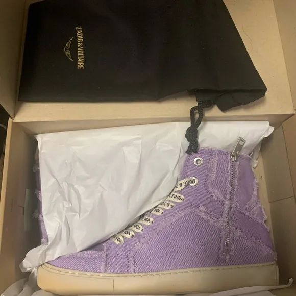 Zadig &amp; Voltaire Purple High-Top Sneakers